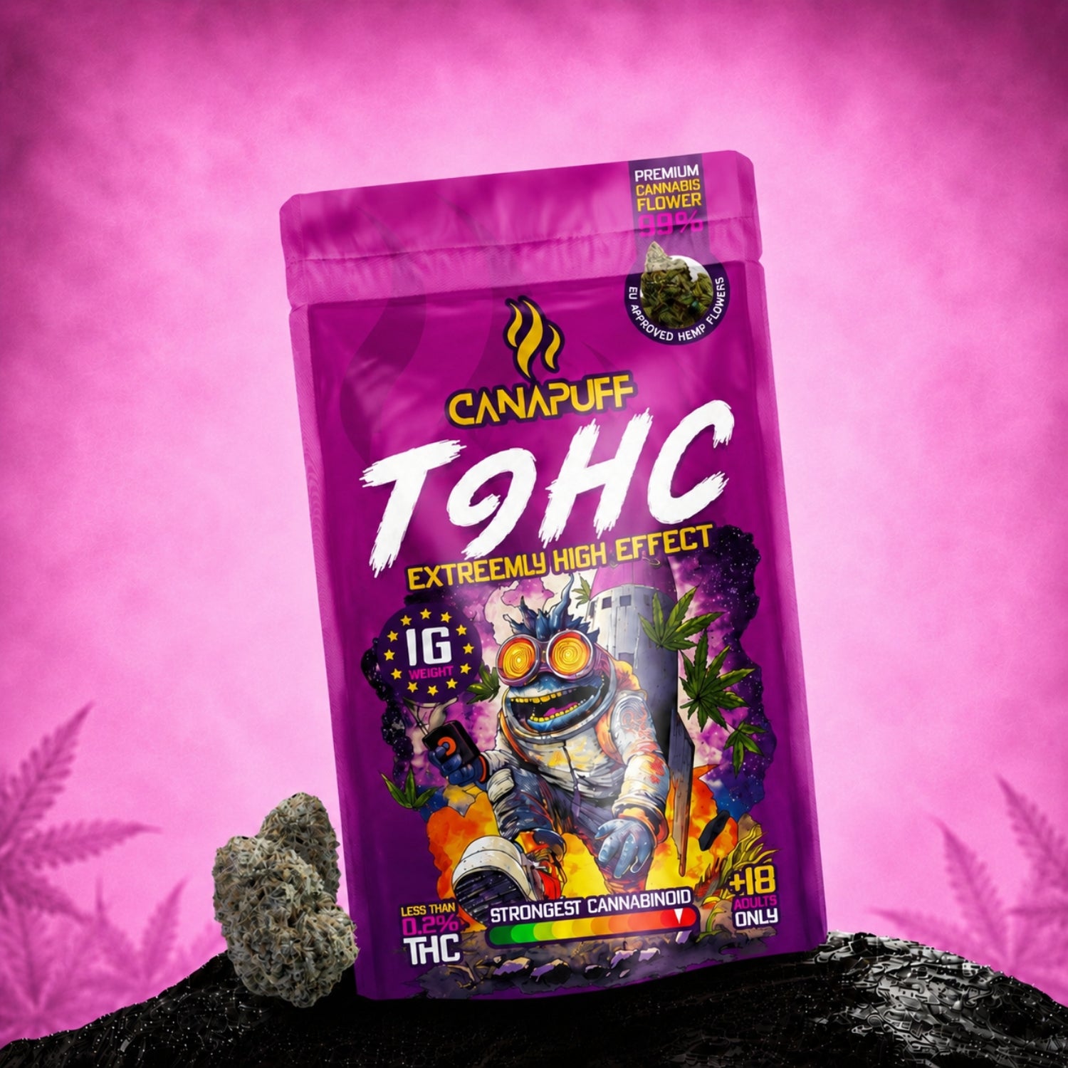 Canapuff TⳊHC Flowers Extreemly, 99%, 16 g pouch