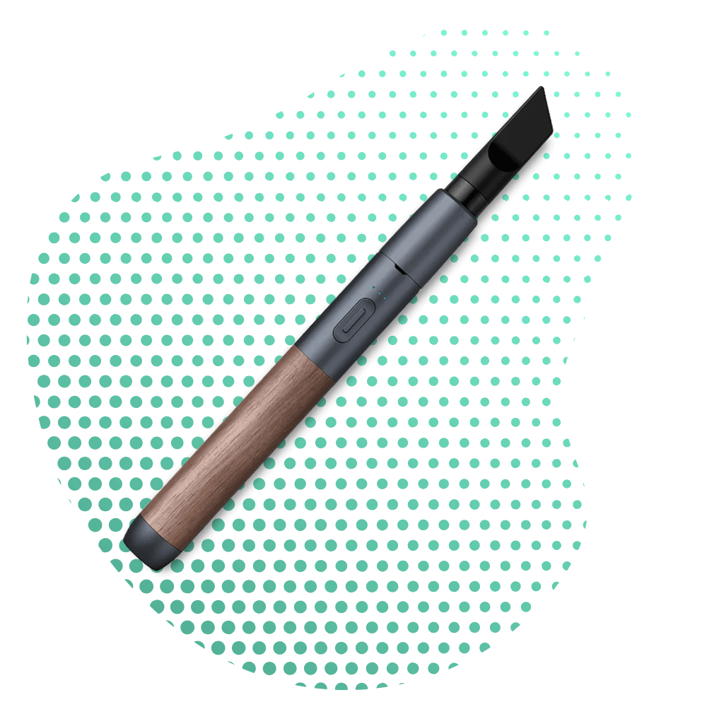 Stylischer Vape Pen mit Holz- und Metalldesign.