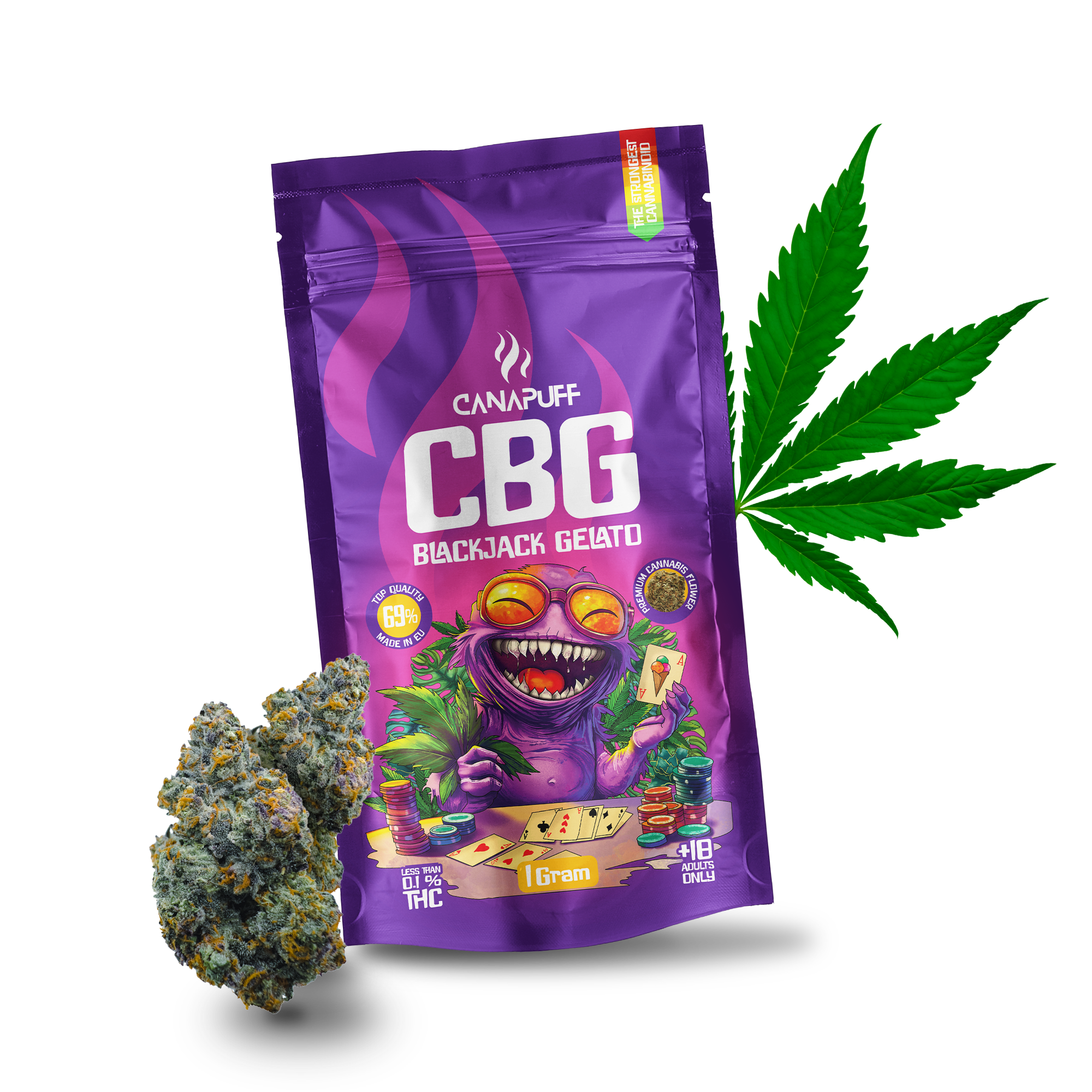 Canapuff - Blackjack Gelato 69% - CBG Blüten