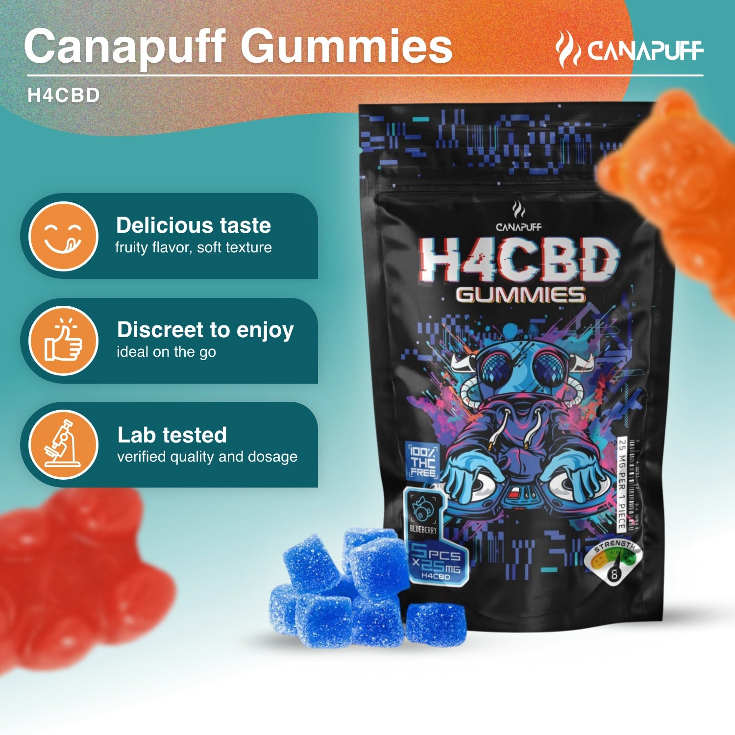 H4CBD Gummibärchen - Blueberry - Canapuff