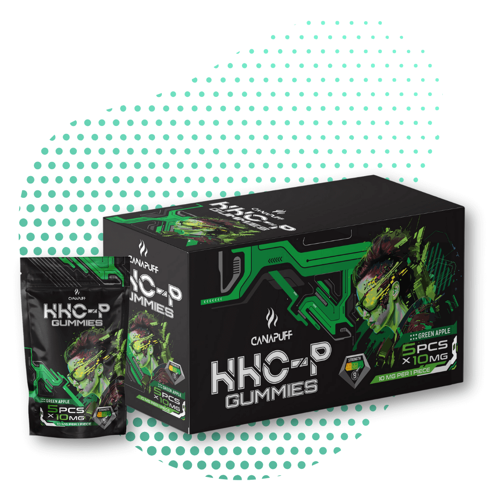 canapuff hhcp Gummibärchen Verpackung grüner Apfel