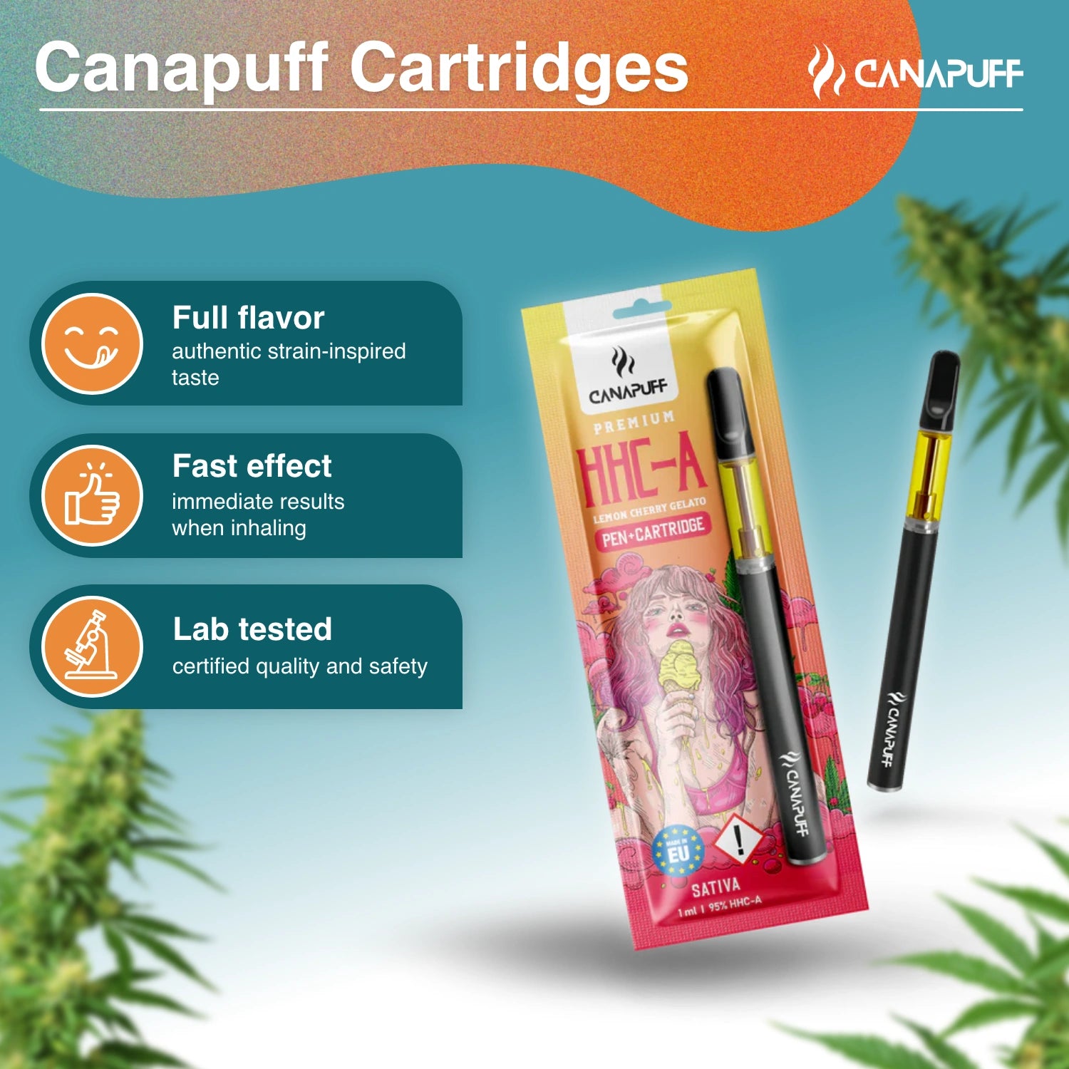 HHC-A Pen+Cartridge Lemon Cherry Gelato 95%