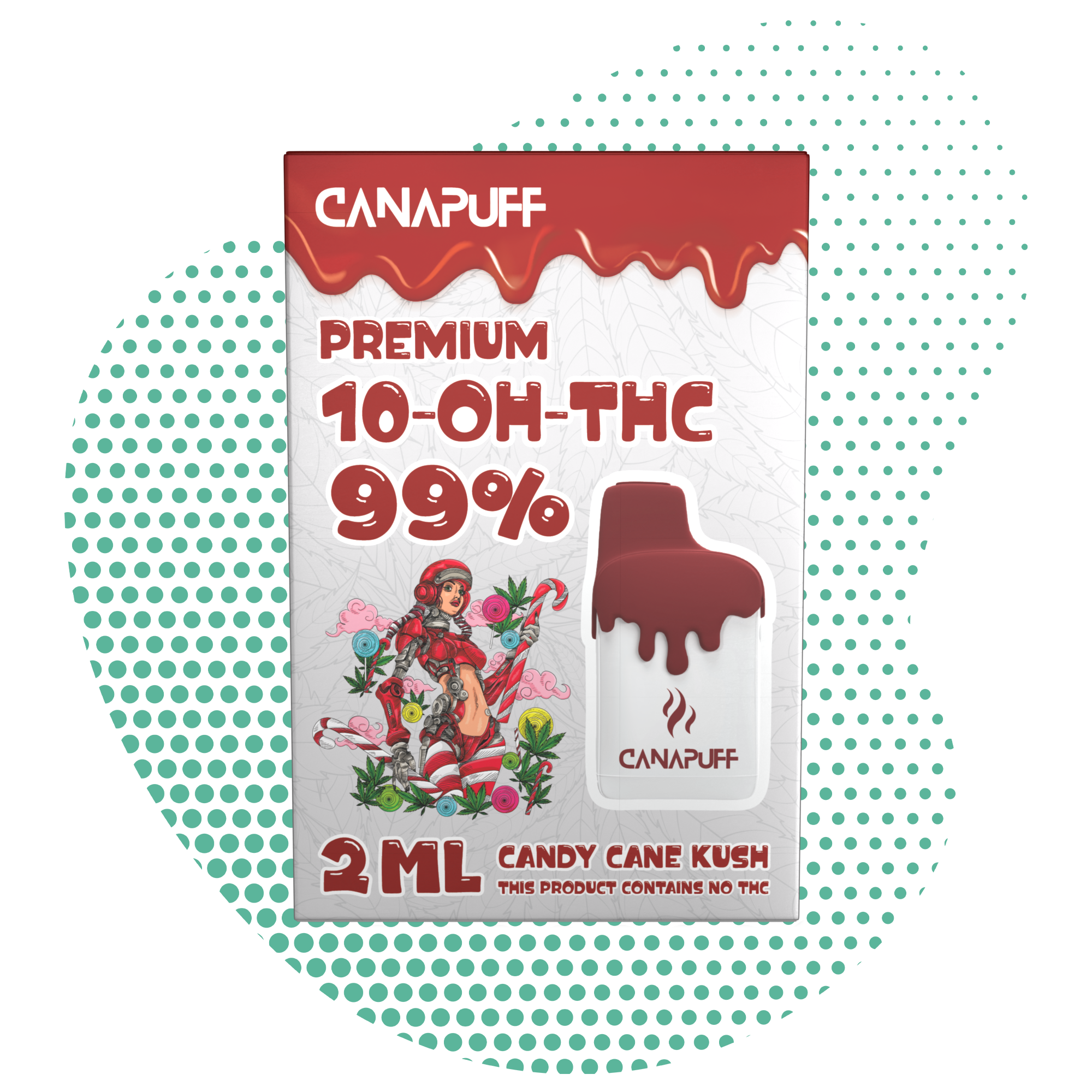 Candy Cane Kush 99% 10-OH-THC - Canapuff - Vape - 2ml-Canapuff
