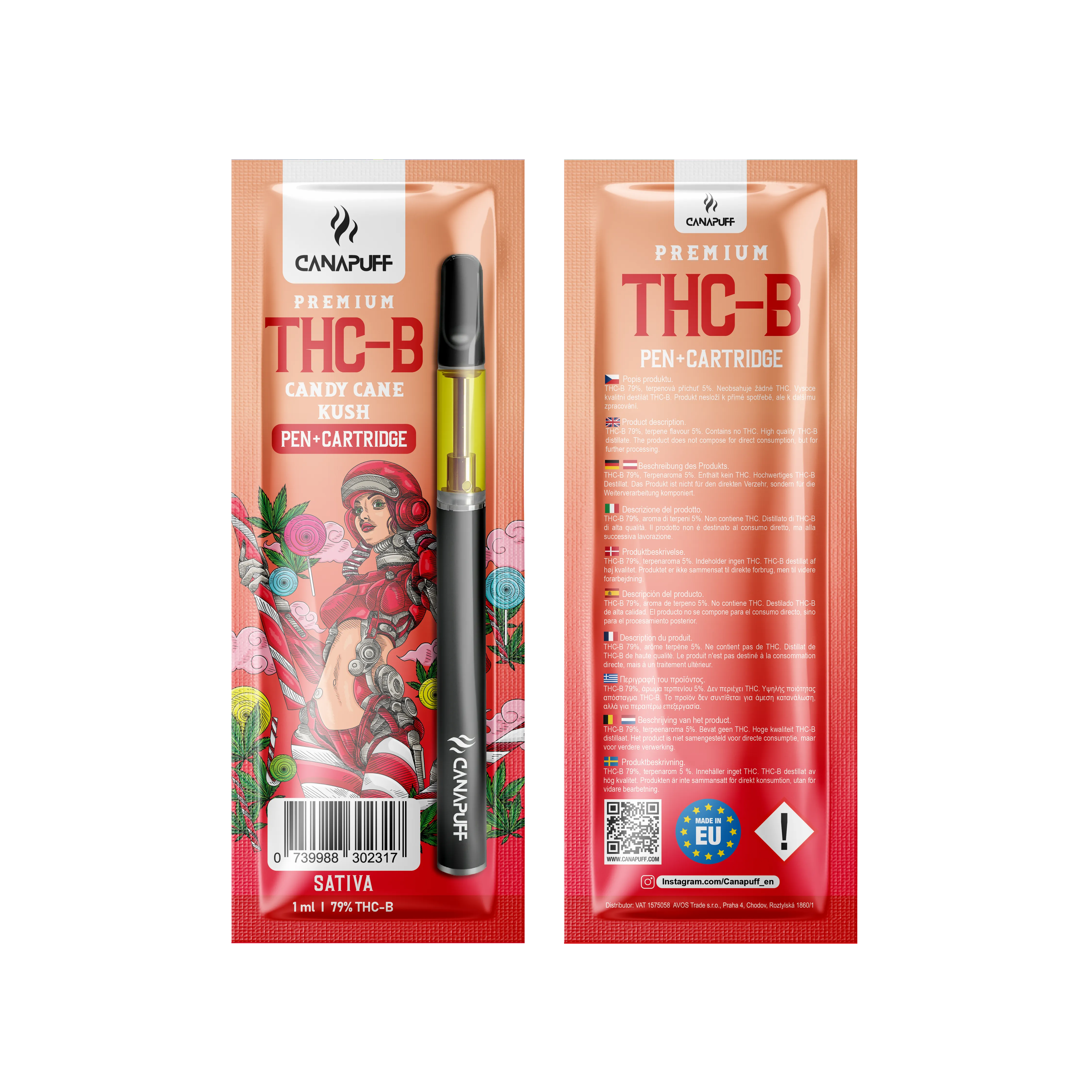 canapuff Candy Cane Kush THC B 79 Pen Kartusche