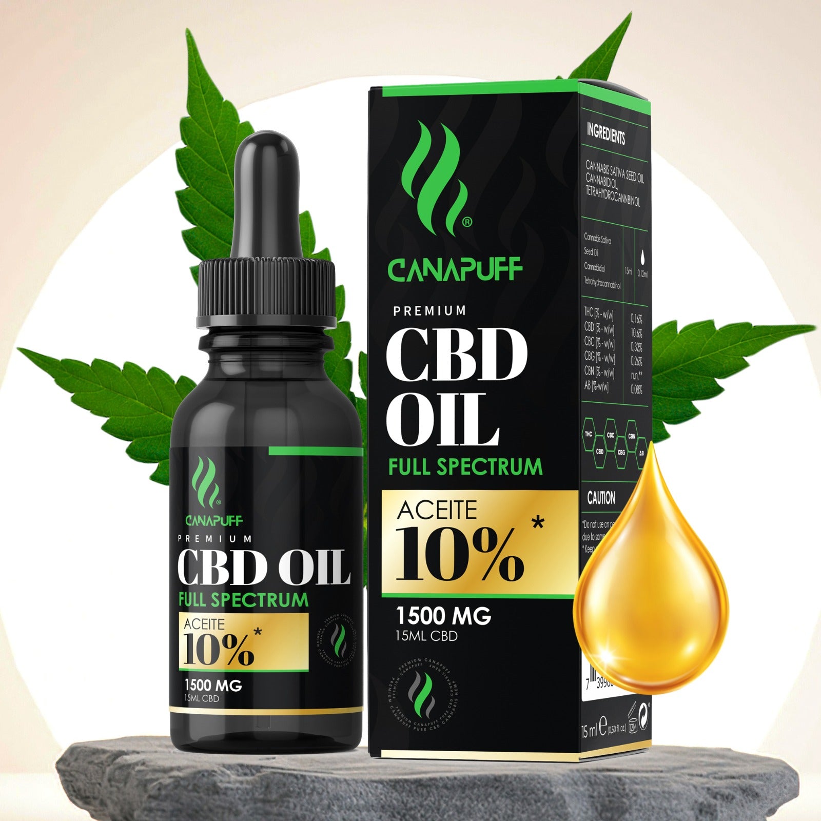 Canapuff - CBD Öl - Full Spectrum - 10% - 15ml