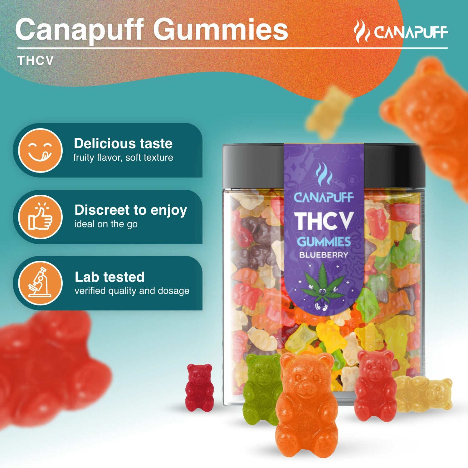 THCv Gummibärchen - Blueberry - Canapuff