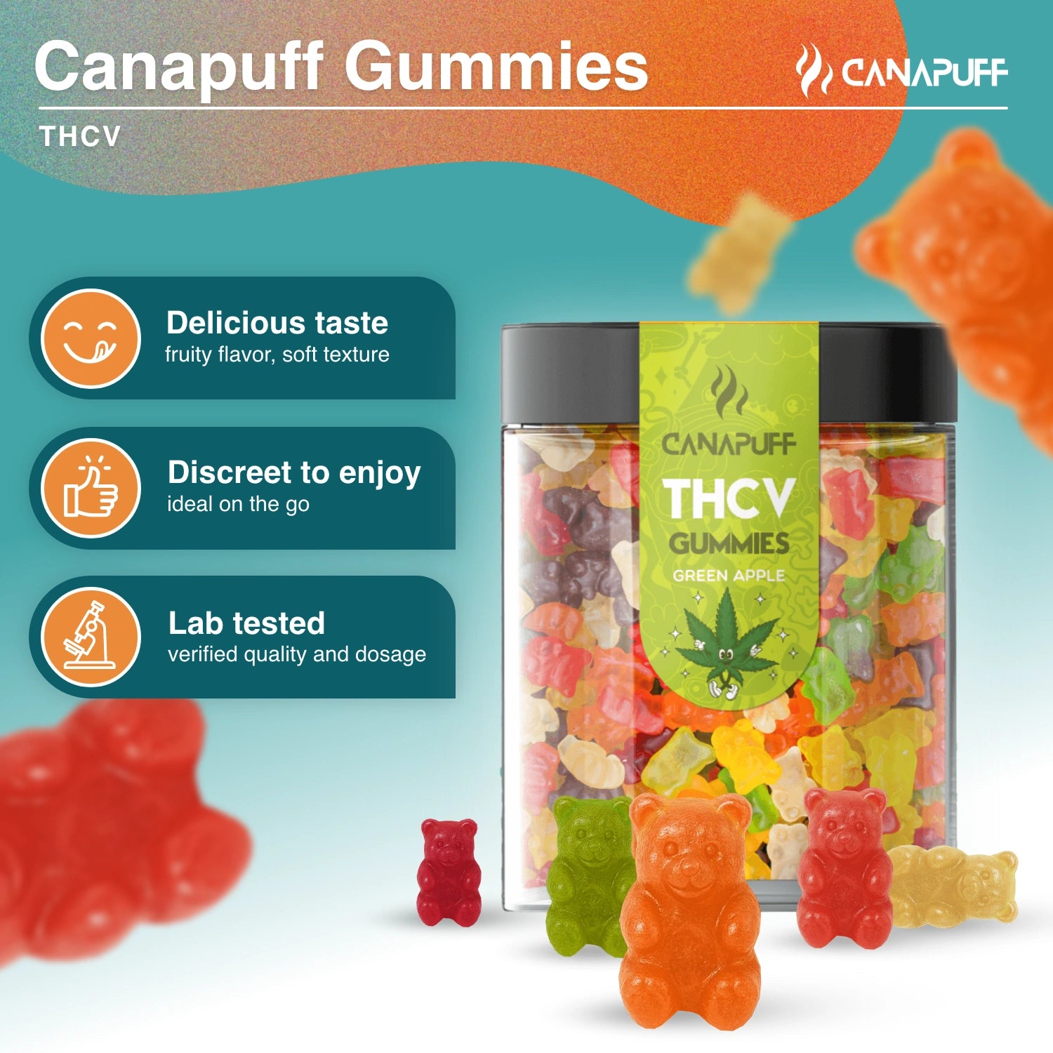 THCv Gummibärchen - Grüner Apfel - Canapuff