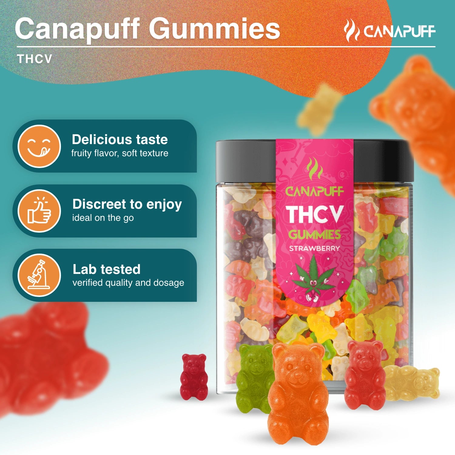 THCv Gummibärchen - Erdbeere - Canapuff