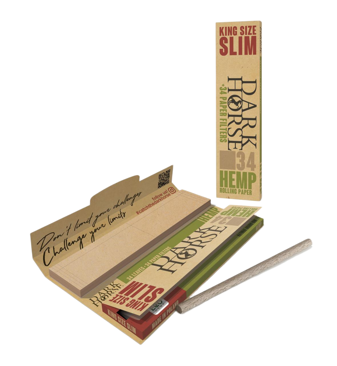 Dark Horse Rolling Papers Set 1 1/4 mit 50 Filtern