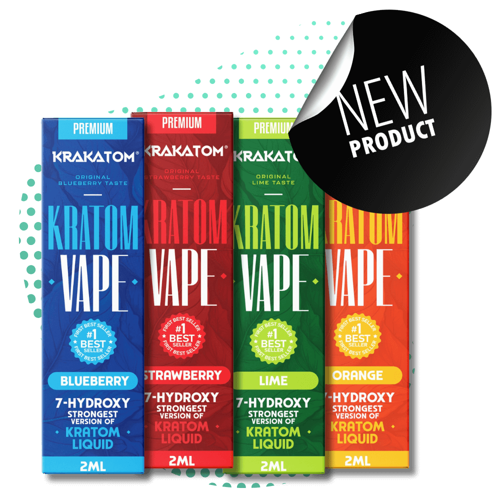 Kratom Vape-Produkte in vier fruchtigen Geschmacksrichtungen, neue Veröffentlichung.