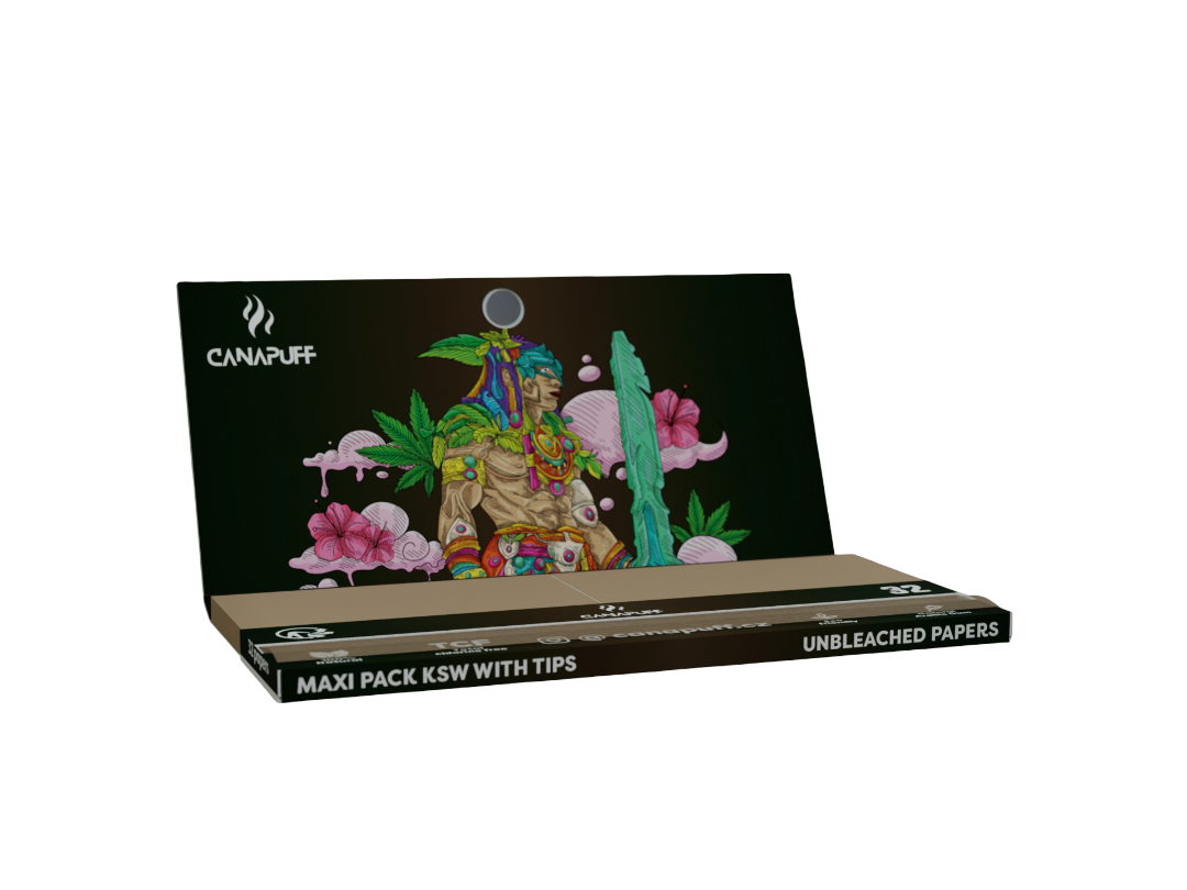 Canapuff Rolling Papers - Maxi Pack KSW mit Tips - Green Crack