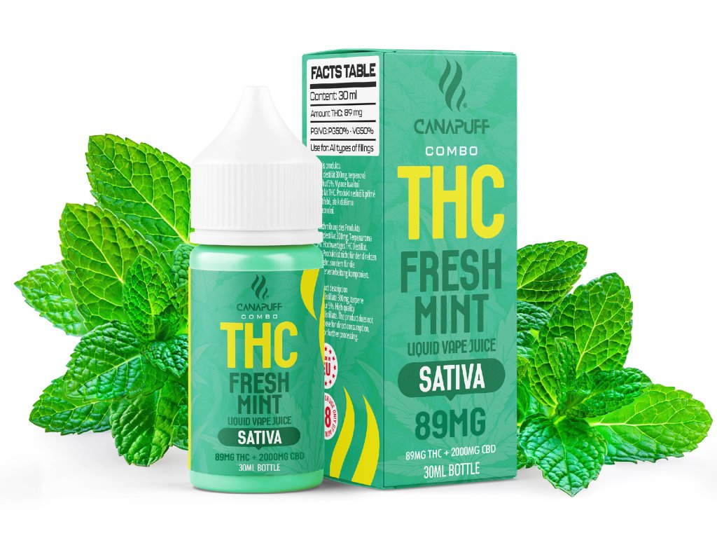 THC Liquid 89mg THC/2000mg CBD - Fresh Mint - 30ml