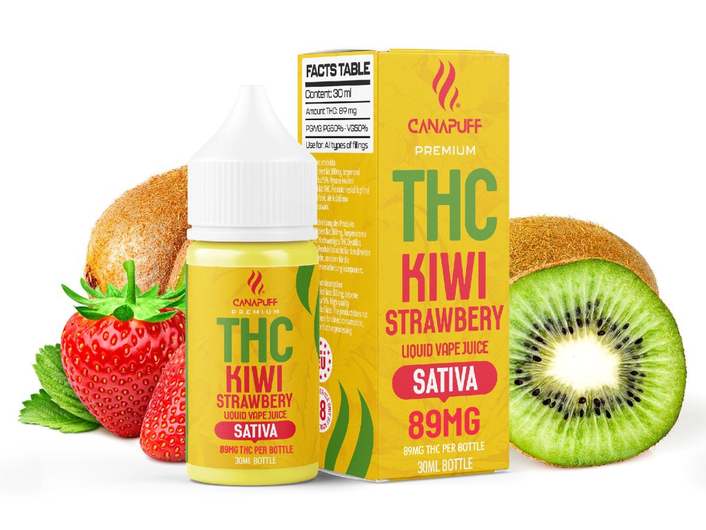 THC Liquid 89mg Kiwi Strawberry, fruchtige Mischung THC Liquid 89mg Kiwi Strawberry, fruchtige Mischung
