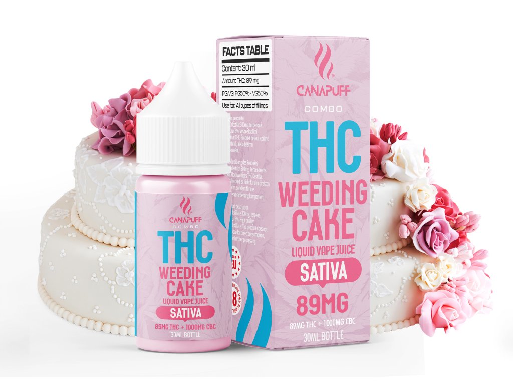 THC Liquid 89mg THC/1000mg CBC - Wedding Cake - 30ml