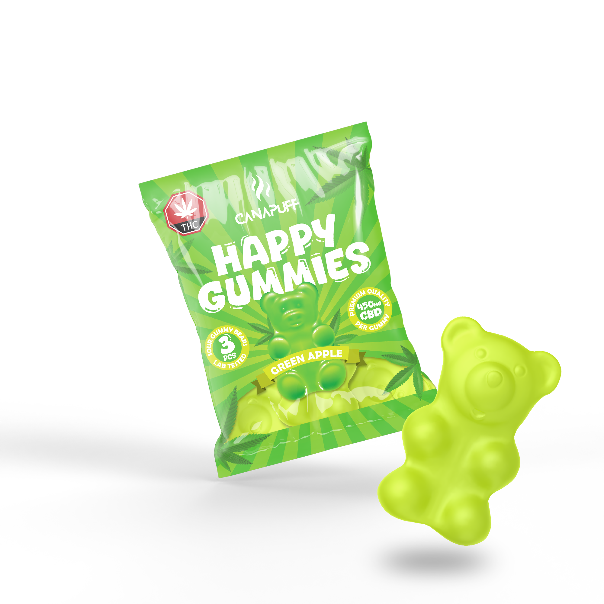 Canapuff - CBD Gummibärchen - Grüner Apfel
