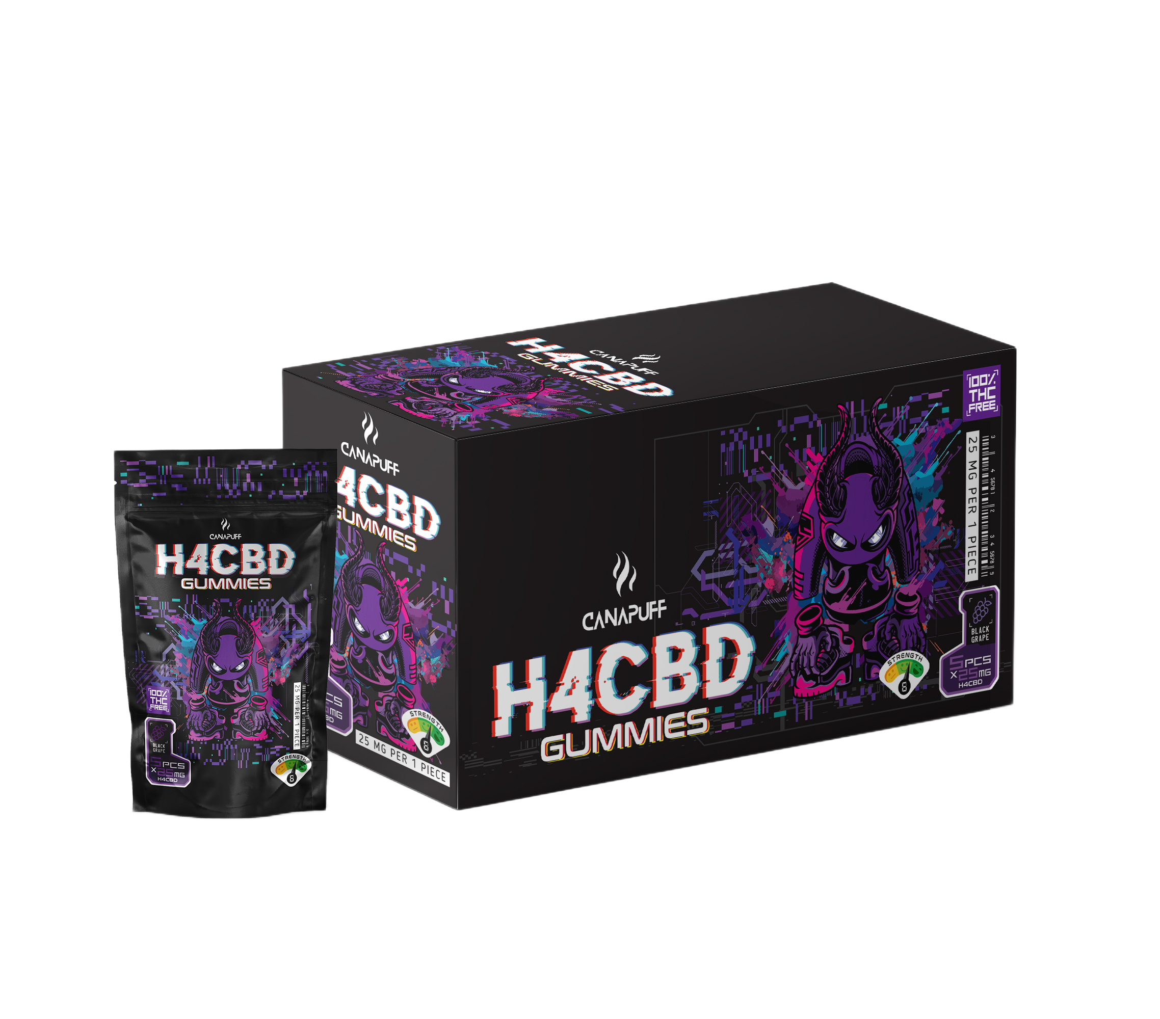 H4CBD Gummibärchen schwarze Traube