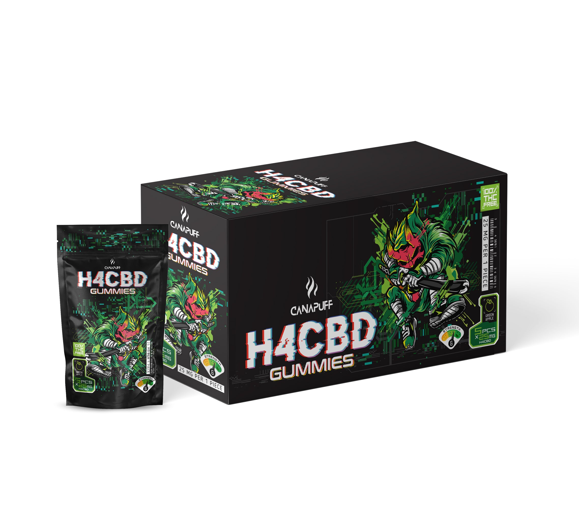 Canapuff - H4CBD Gummies - Green Apple Canapuff