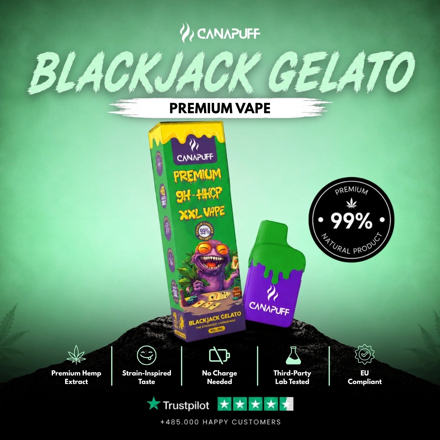 9H-HHCP XXL Vape Blackjack Gelato 99% 2ml