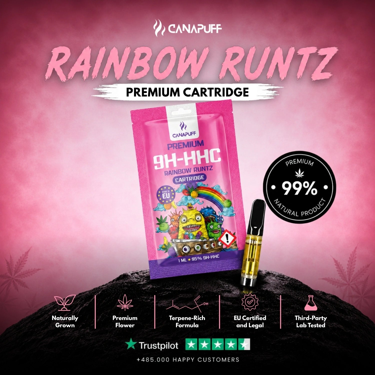 9H-HHC Kartusche Rainbow Runtz 95%
