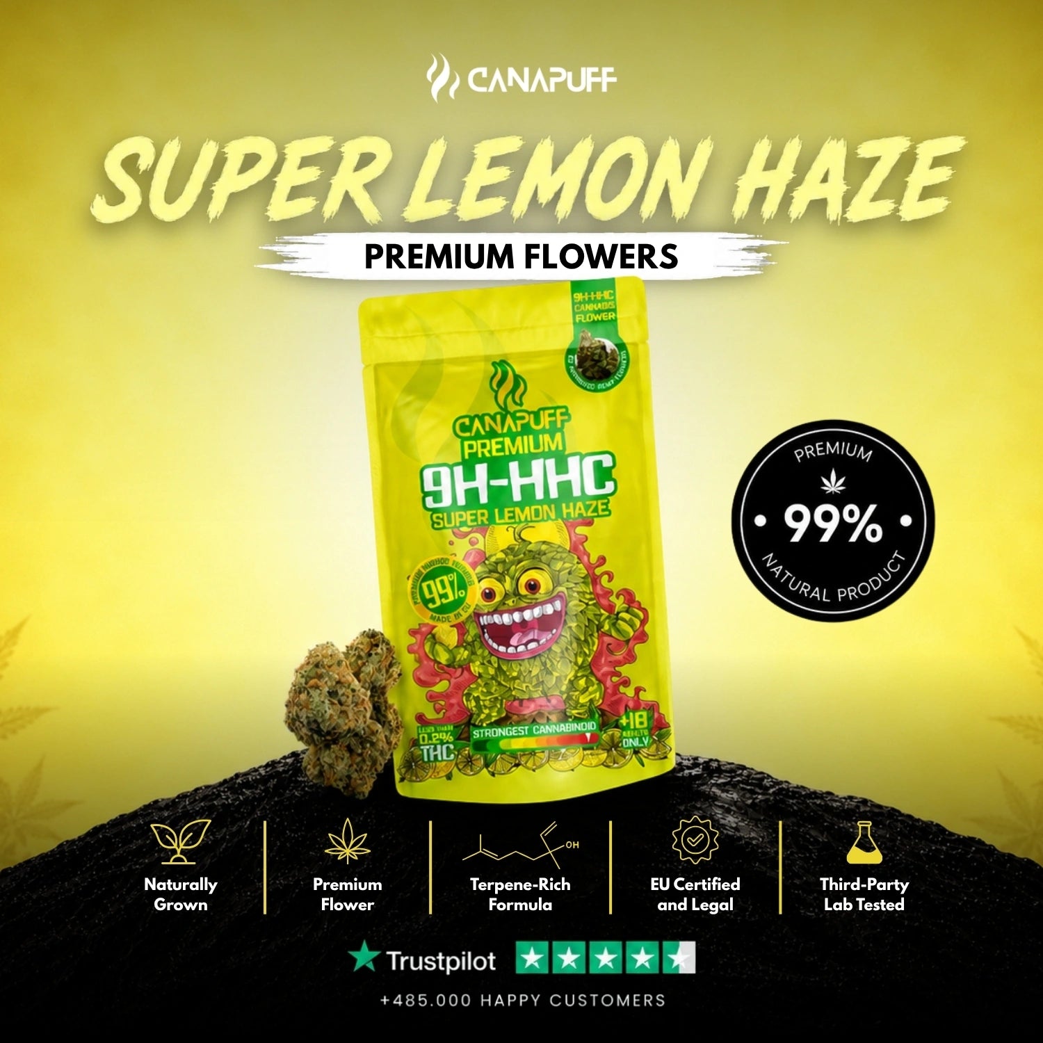 9H-HHC Blüten Super Lemon Haze 99%