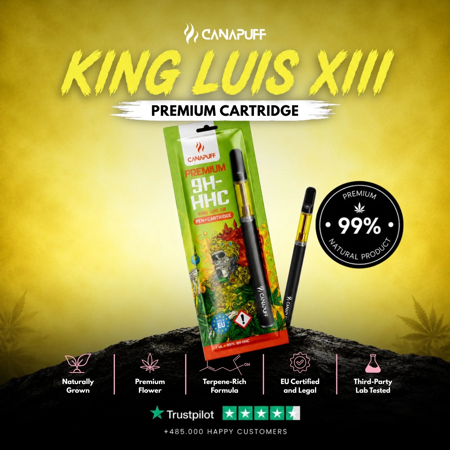 9H-HHC Pen+Kartusche King Luis XIII 95%
