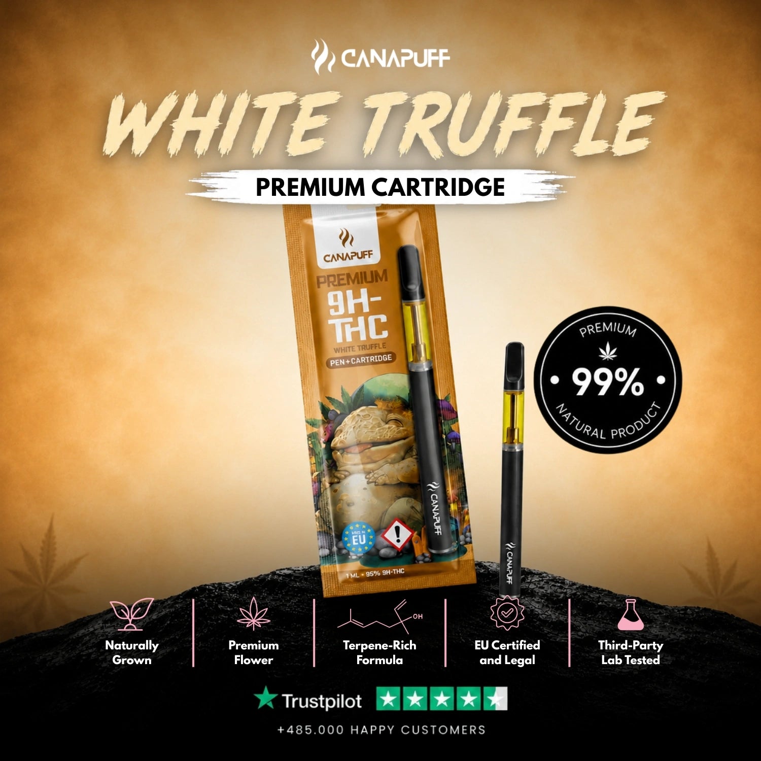 9H-THC Pen+Kartusche White Truffle 95%