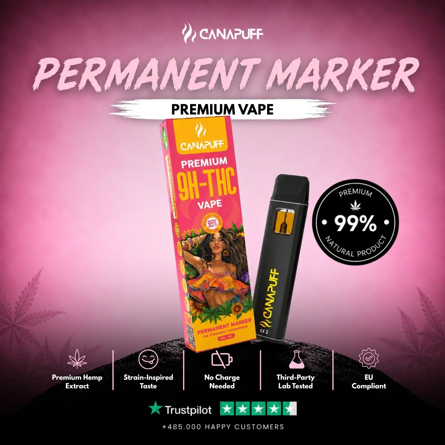 9H-THC Vape Permanent Marker 95% 1ml
