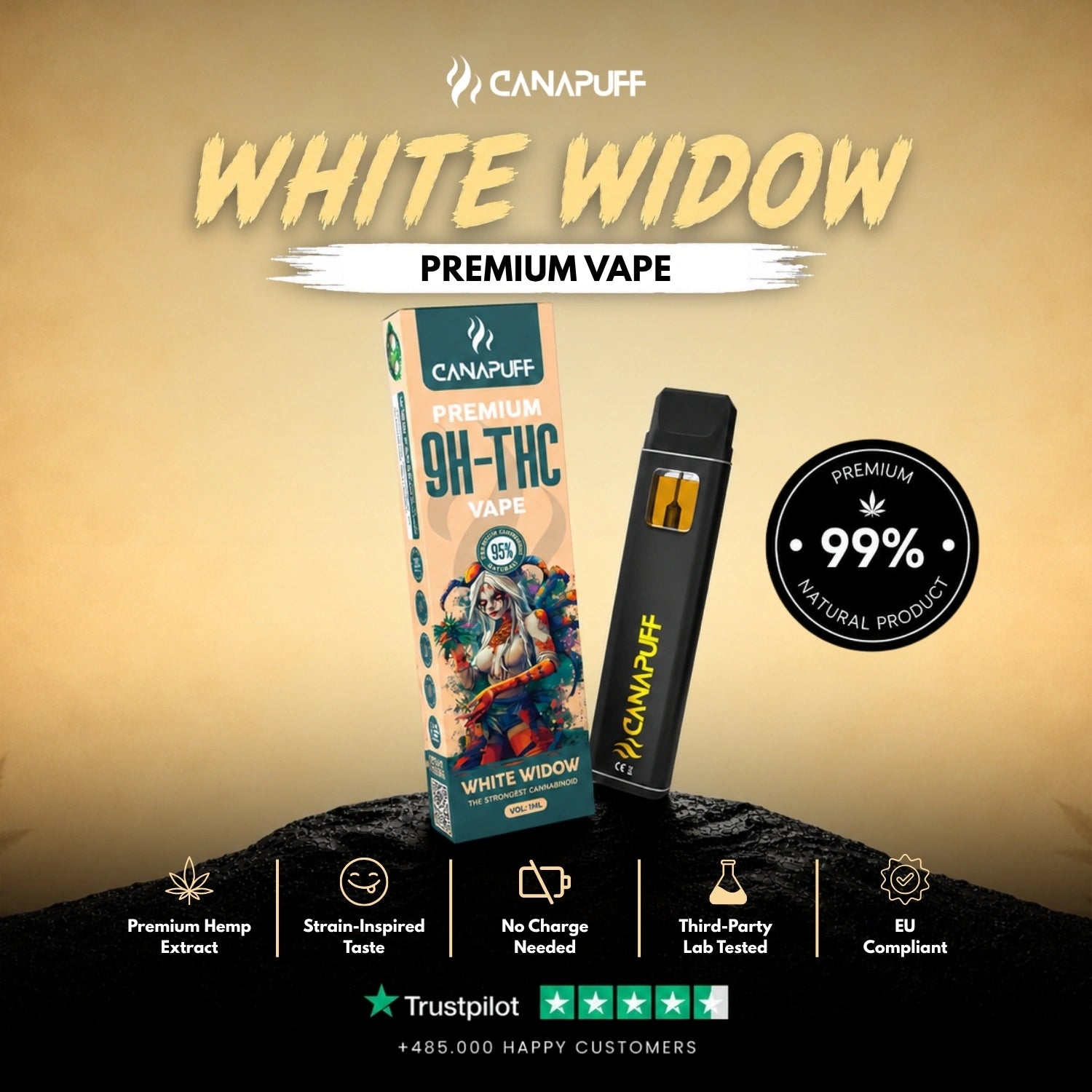 9H-THC Vape White Widow 95% 1ml
