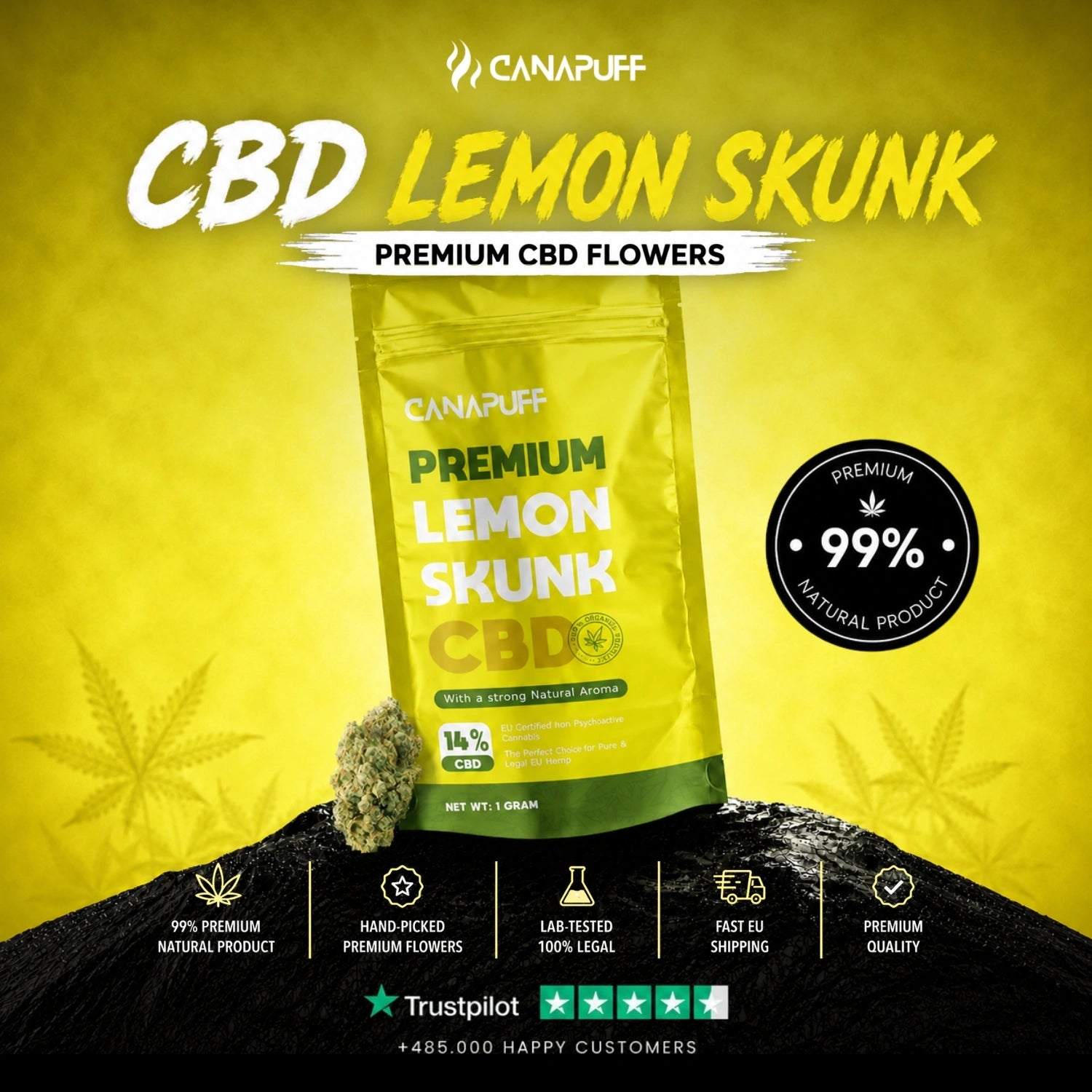 CBD Blüten Lemon Skunk 14%