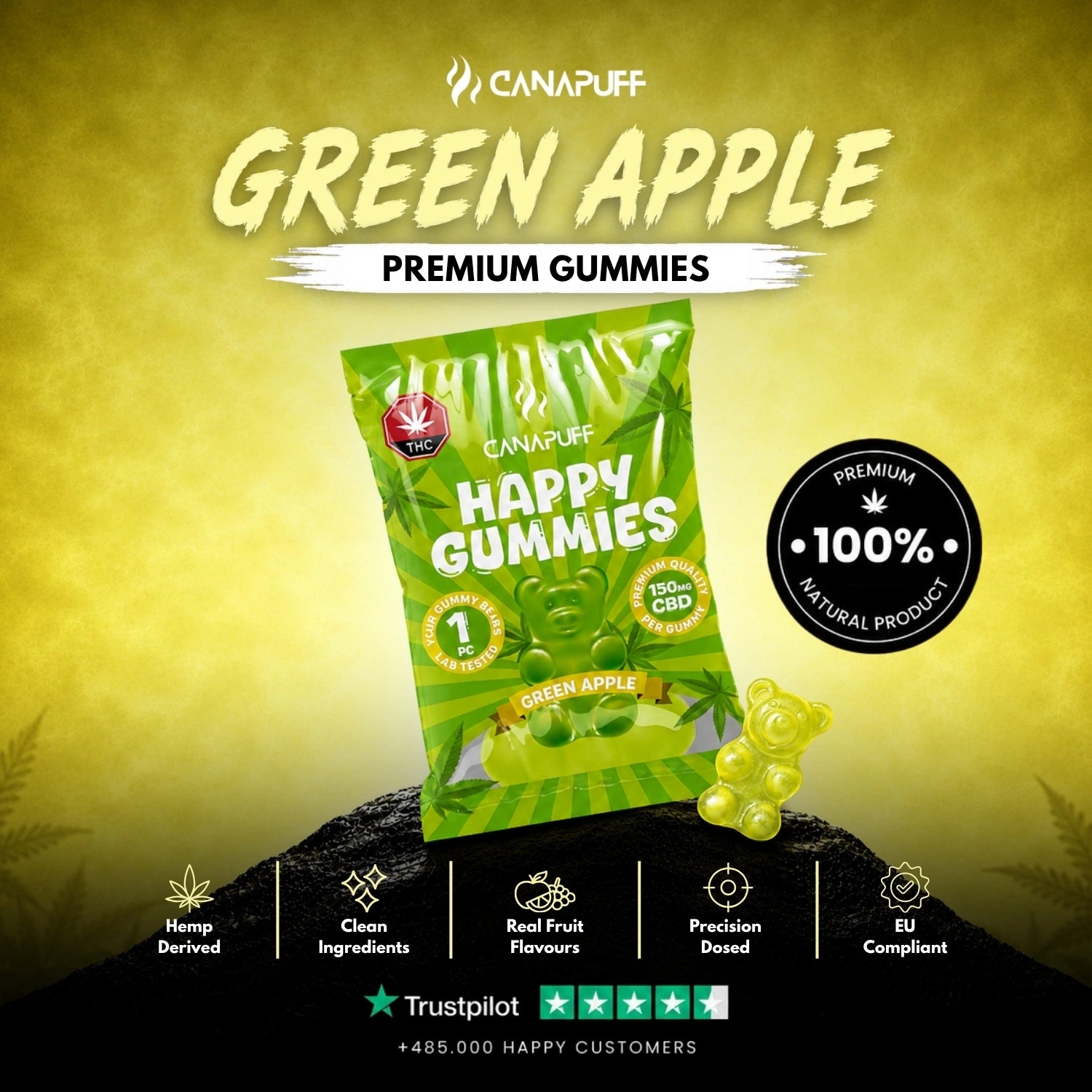 CBD Gummibärchen Grüner Apfel