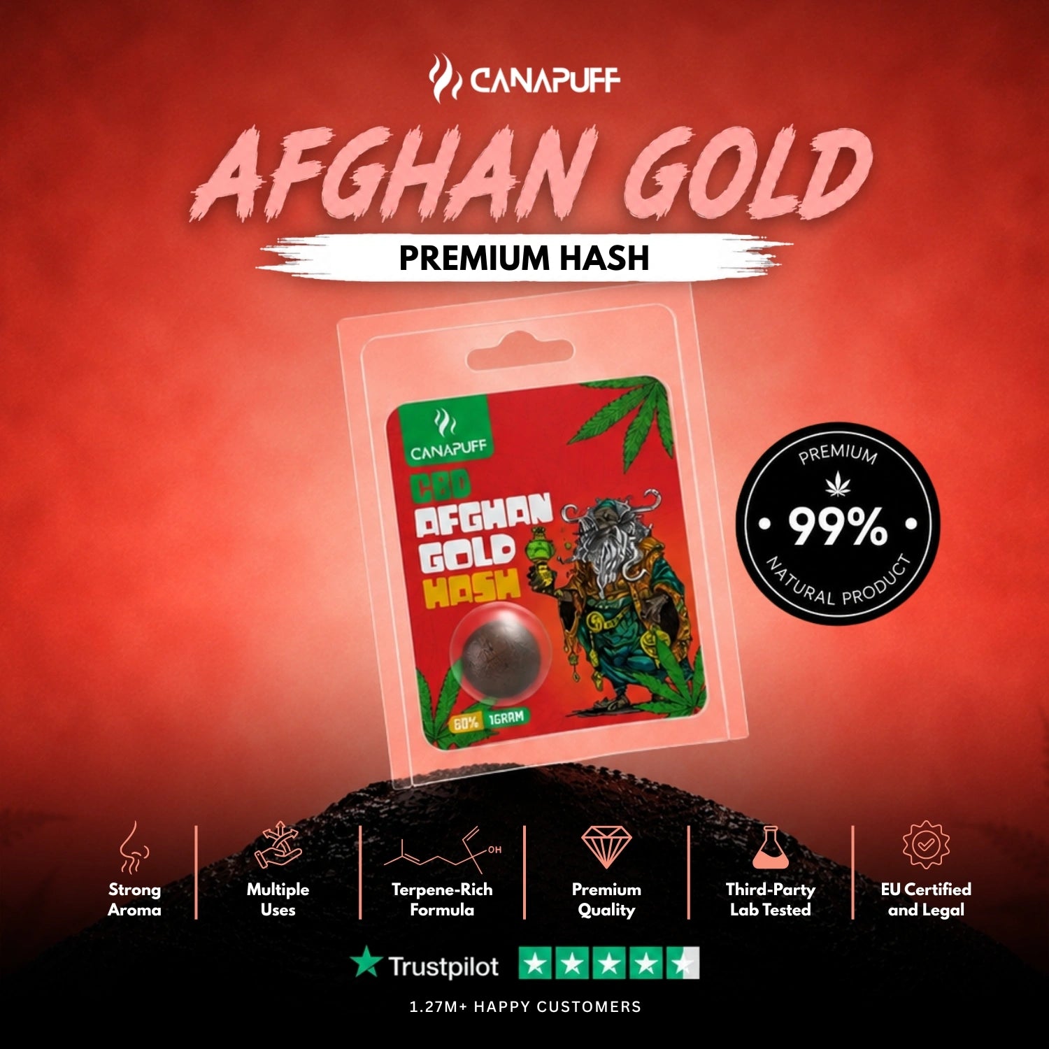 CBD Hash Afghan Gold 60%