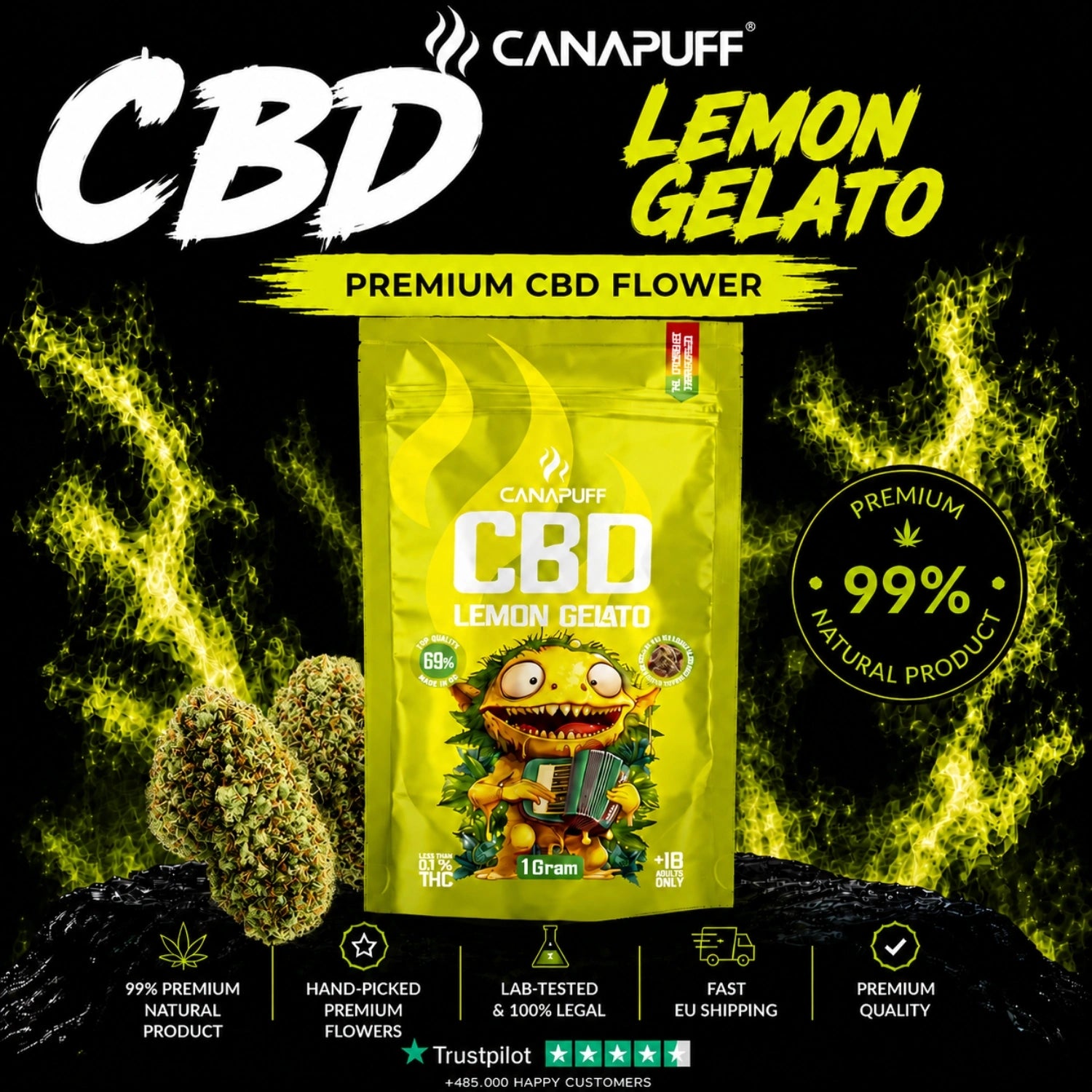 CBD Blüten Lemon Gelato 69%