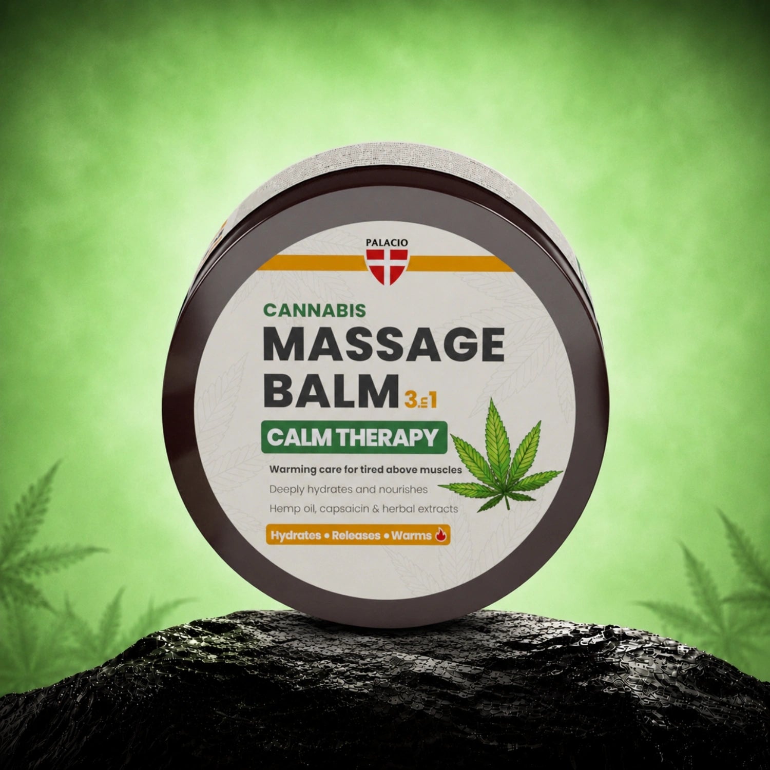 Palacio Calm 3in1 wärmender Massagebalsam mit Hanföl 300ml