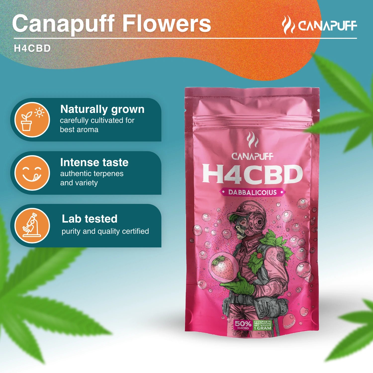 Dabbalicious 50% - H4CBD Blüten - CanaPuff