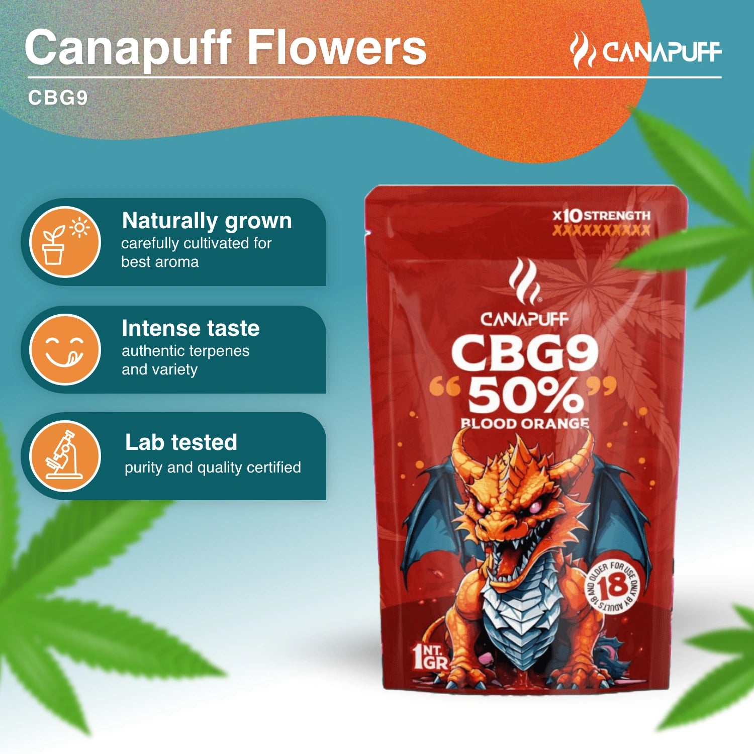 Blood Orange 50% - CBG9 Blüten - Canapuff