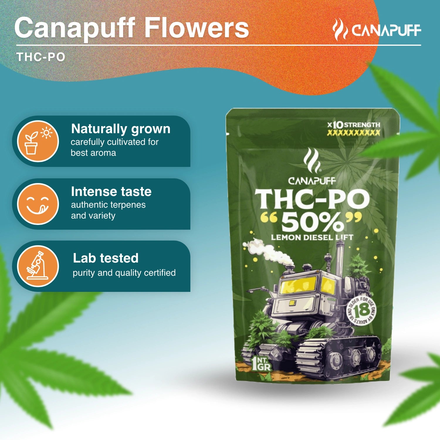 Lemon Diesel Lift 50% - THC-PO Flowers - Canapuff
