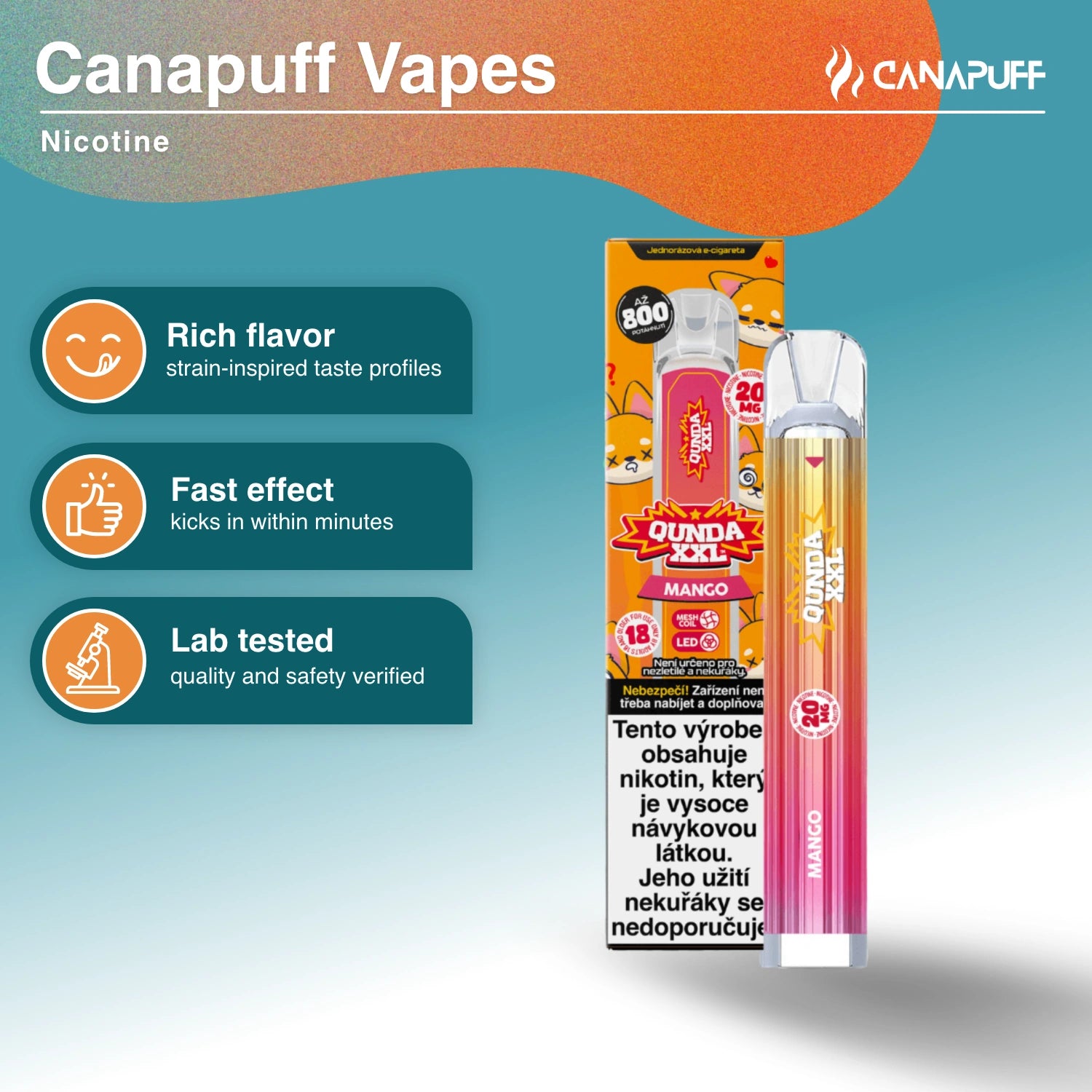 Qunda XXL Mango - Nikotin Vape - Canapuff