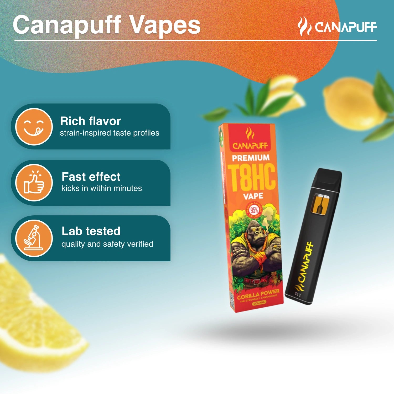 Gorilla Power 95% T8HC - Vape - 1ml - Canapuff