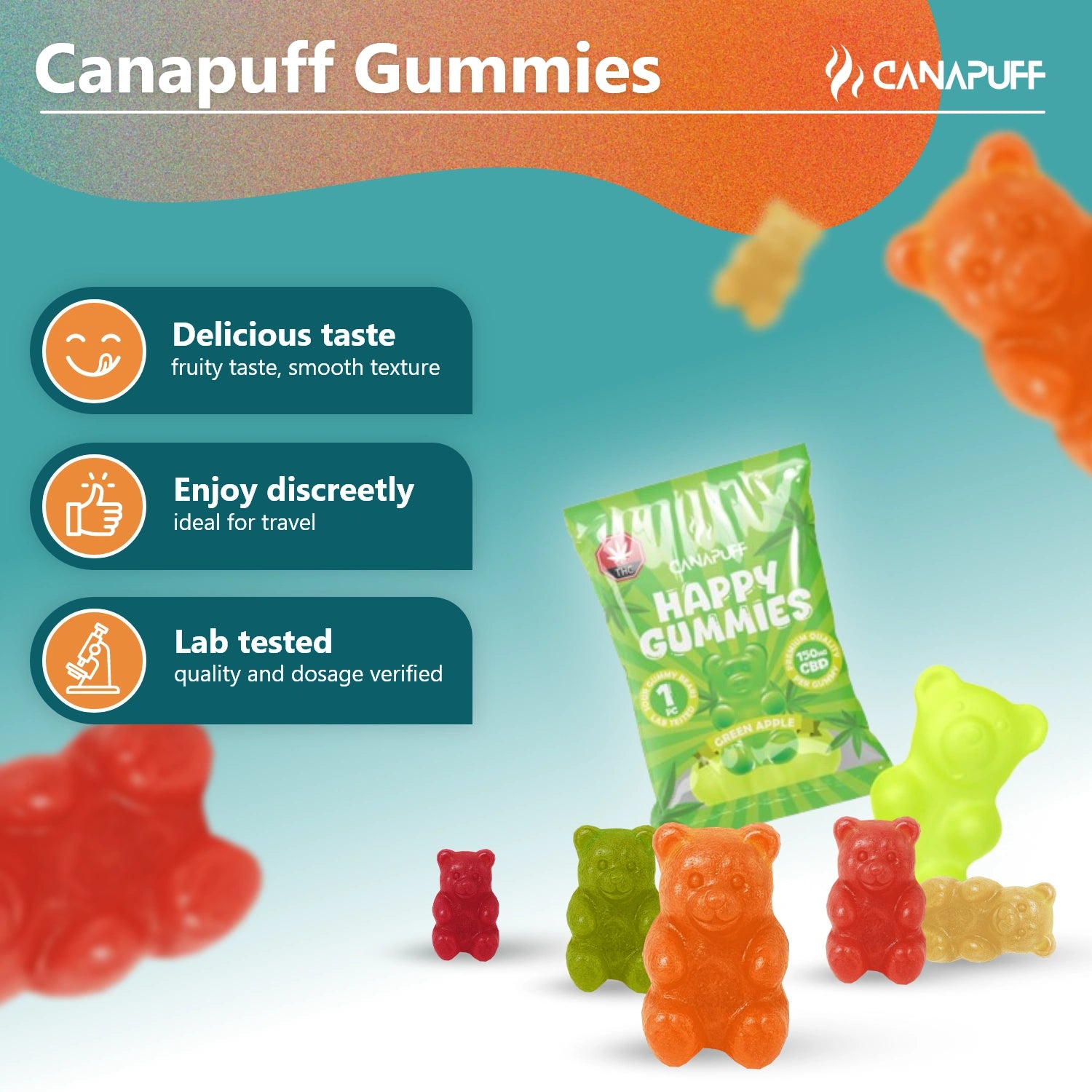 Canapuff - CBD Gummibärchen - Grüner Apfel