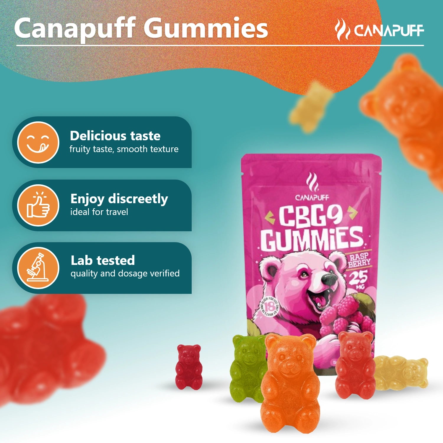 Canapuff - CBG9 Gummibärchen - Himbeere