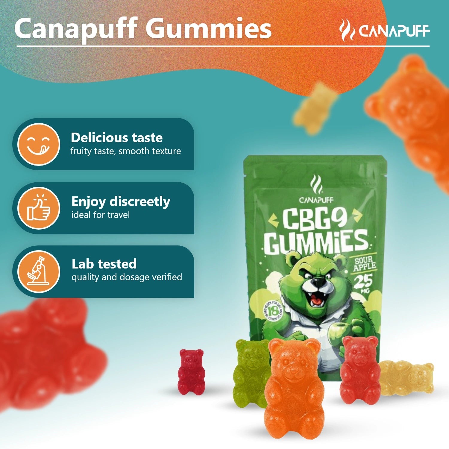 Canapuff - CBG9 Gummibärchen - Sauerer Apfel