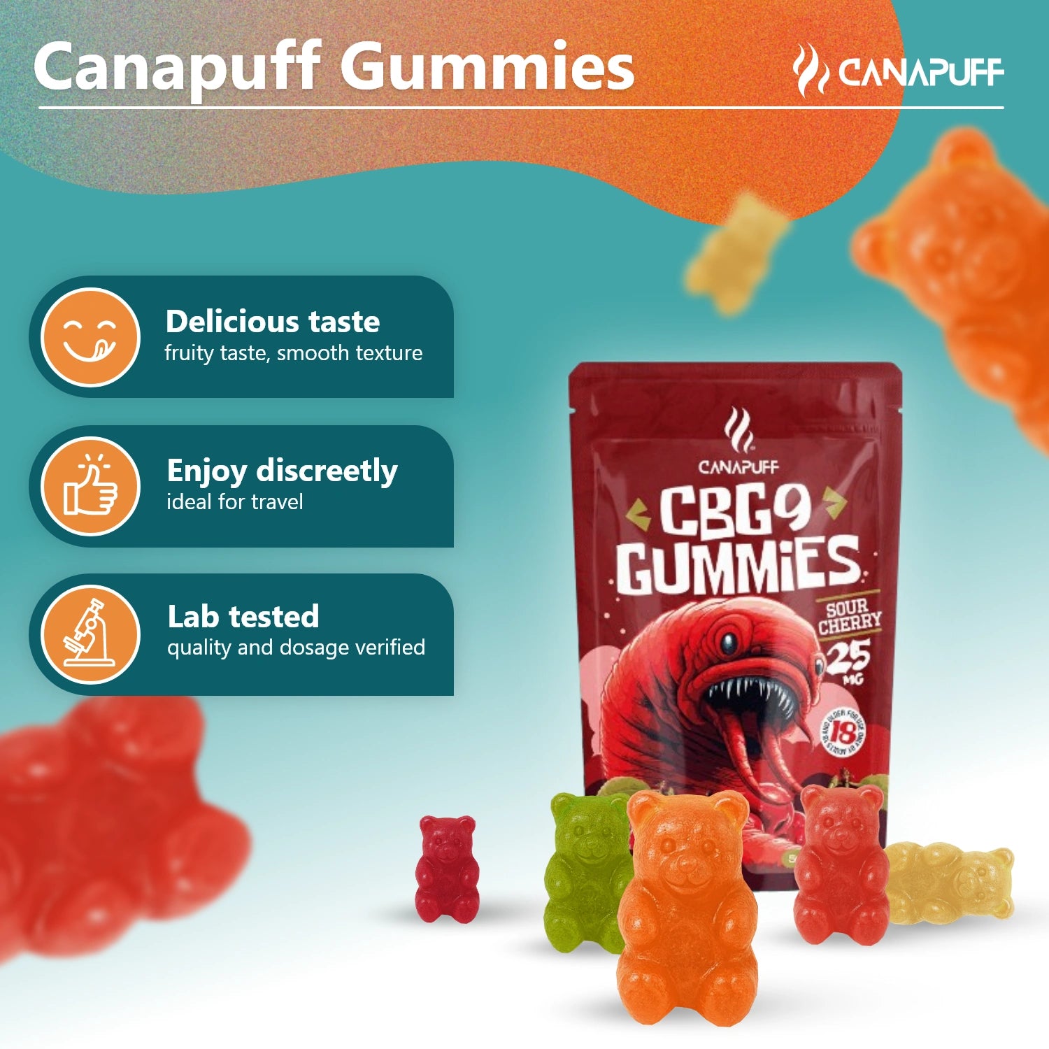 Canapuff - CBG9 Gummibärchen - Sauerkirsche