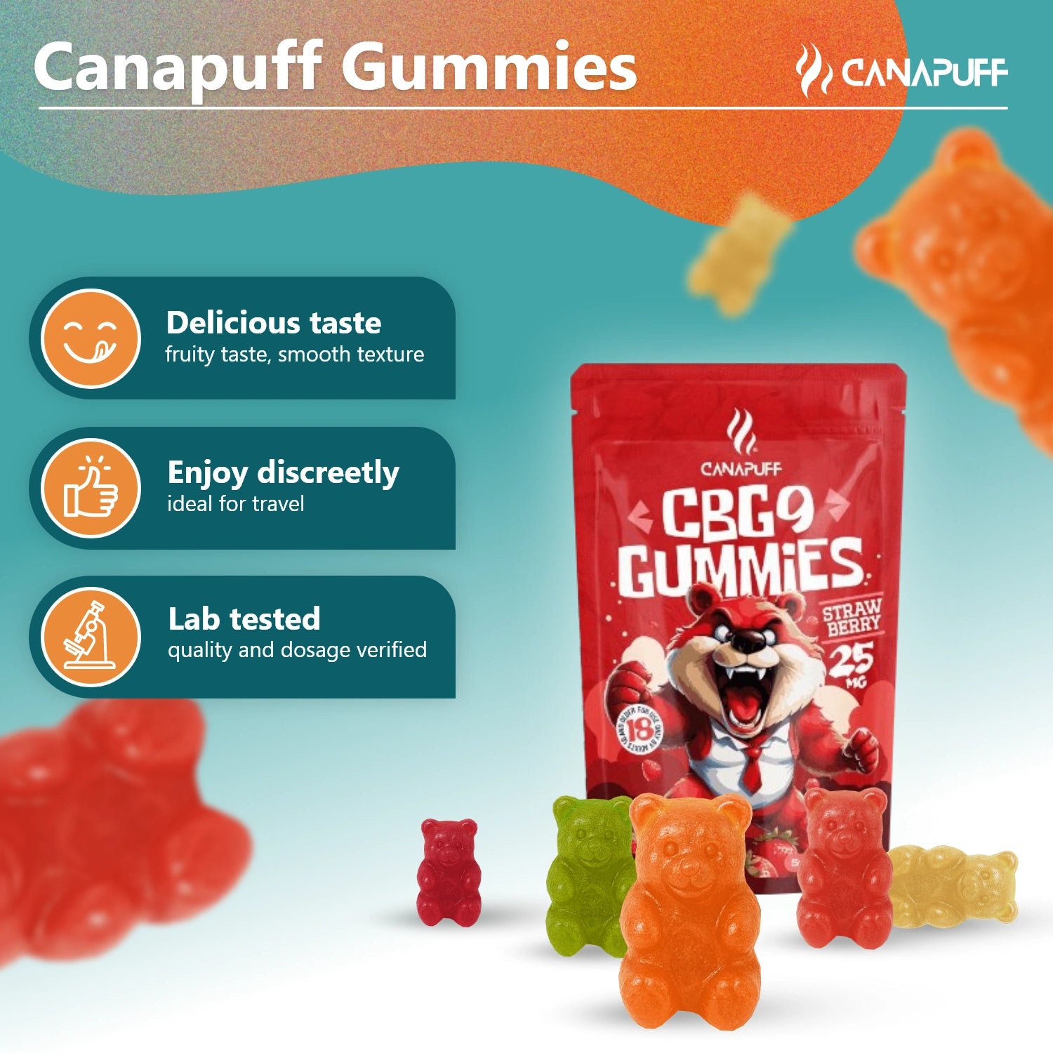 Canapuff - CBG9 Gummibonbons - Erdbeere