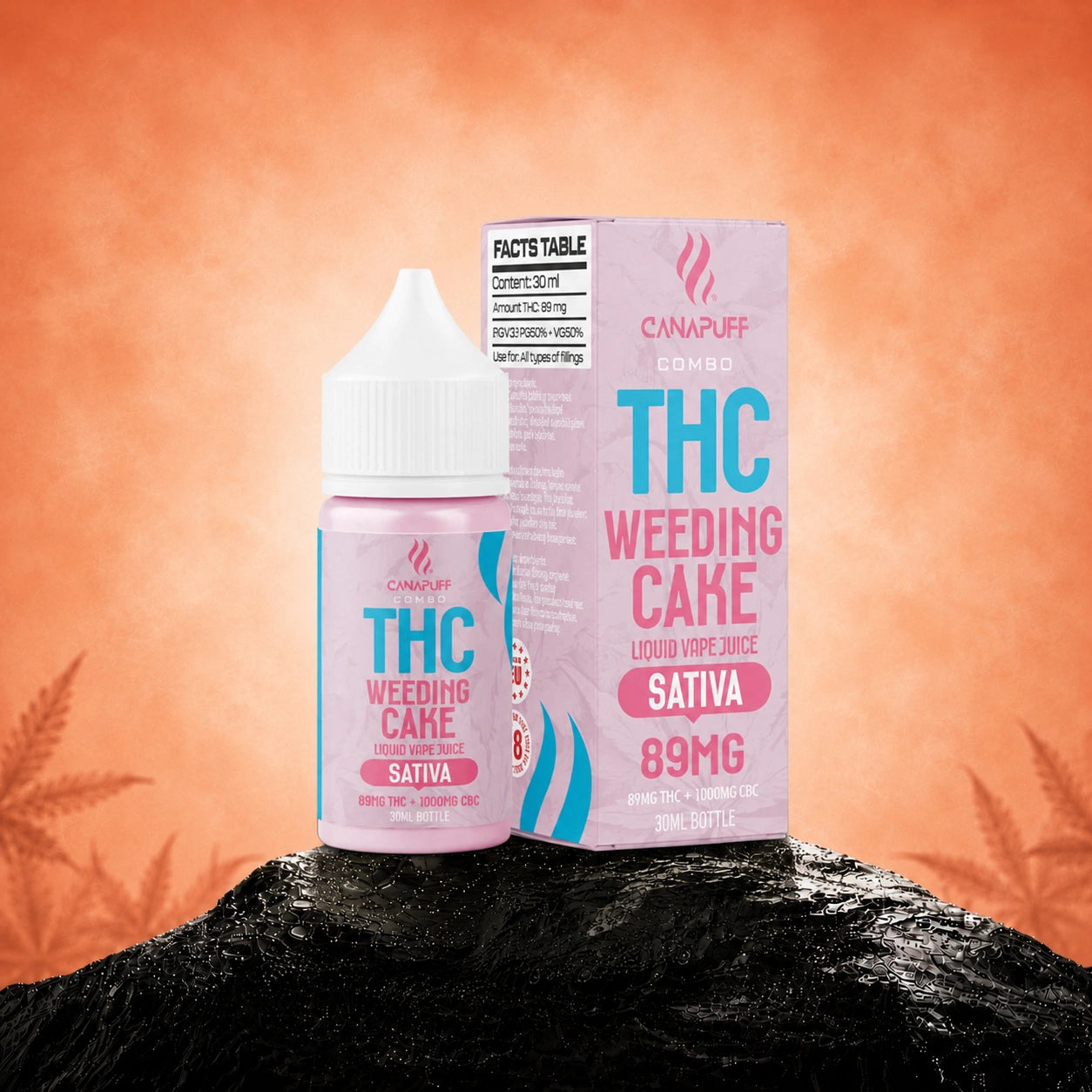 THC Liquid 89 mg 1000 mg CBC Weeding Cake 30 ml