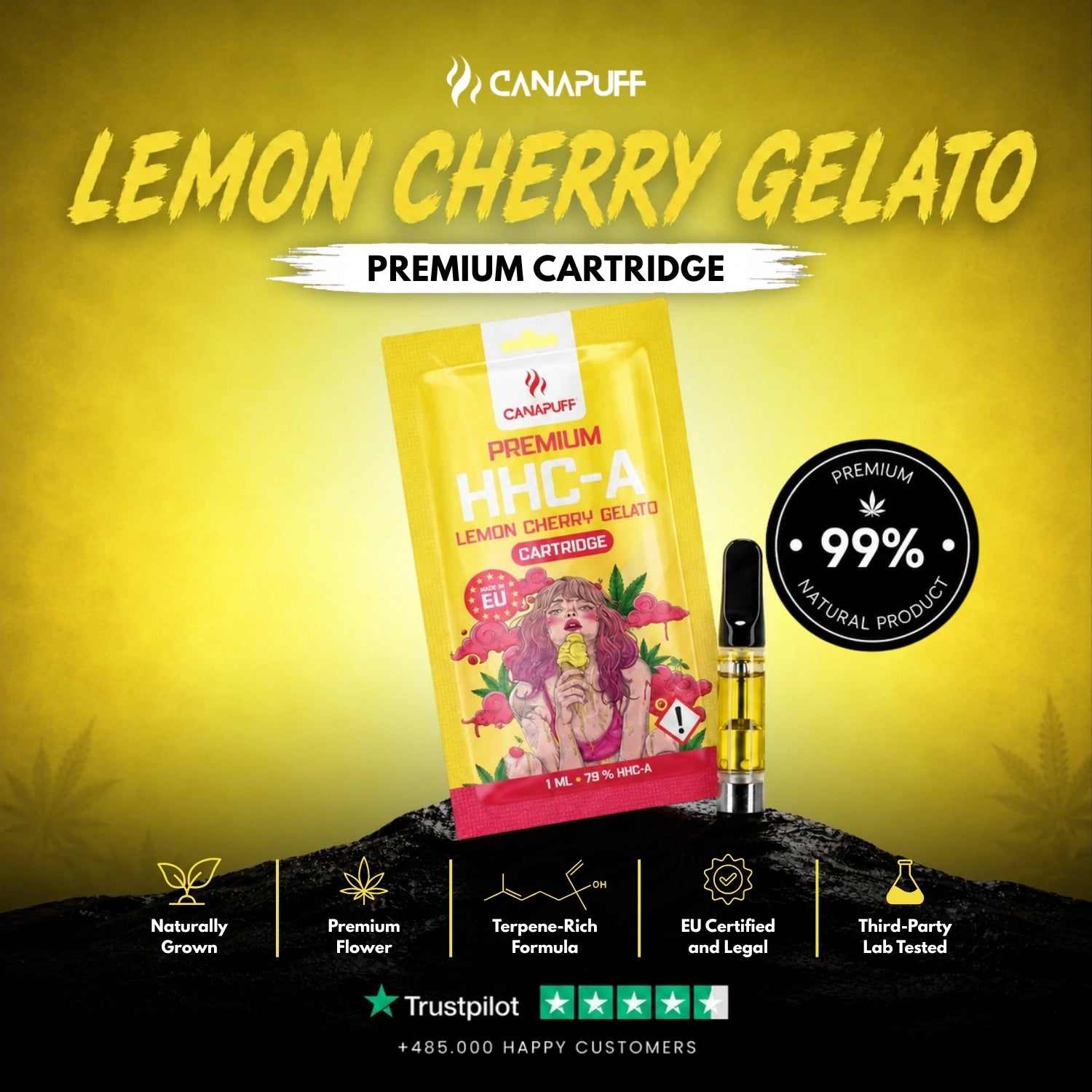 HHC-A Kartusche Lemon Cherry Gelato 79%