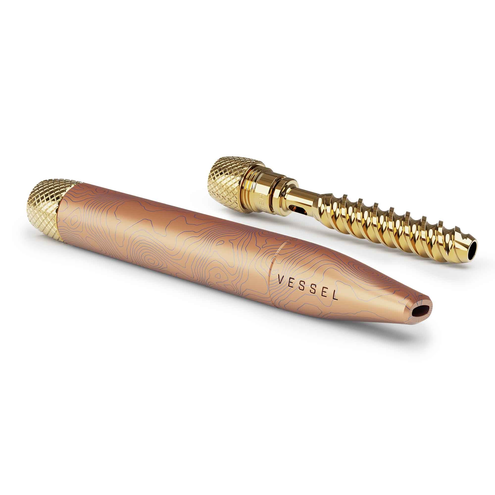 Vessel pen in rose gold with gold mouthpiece
