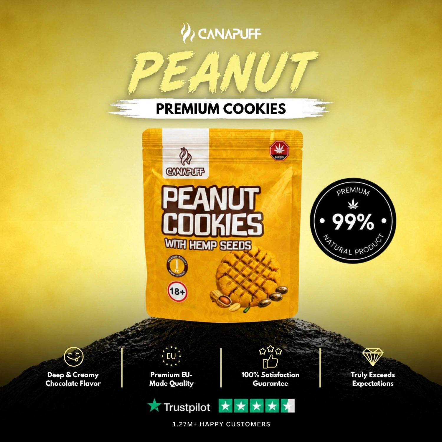 Peanut Cookies mit Hanfsamen
