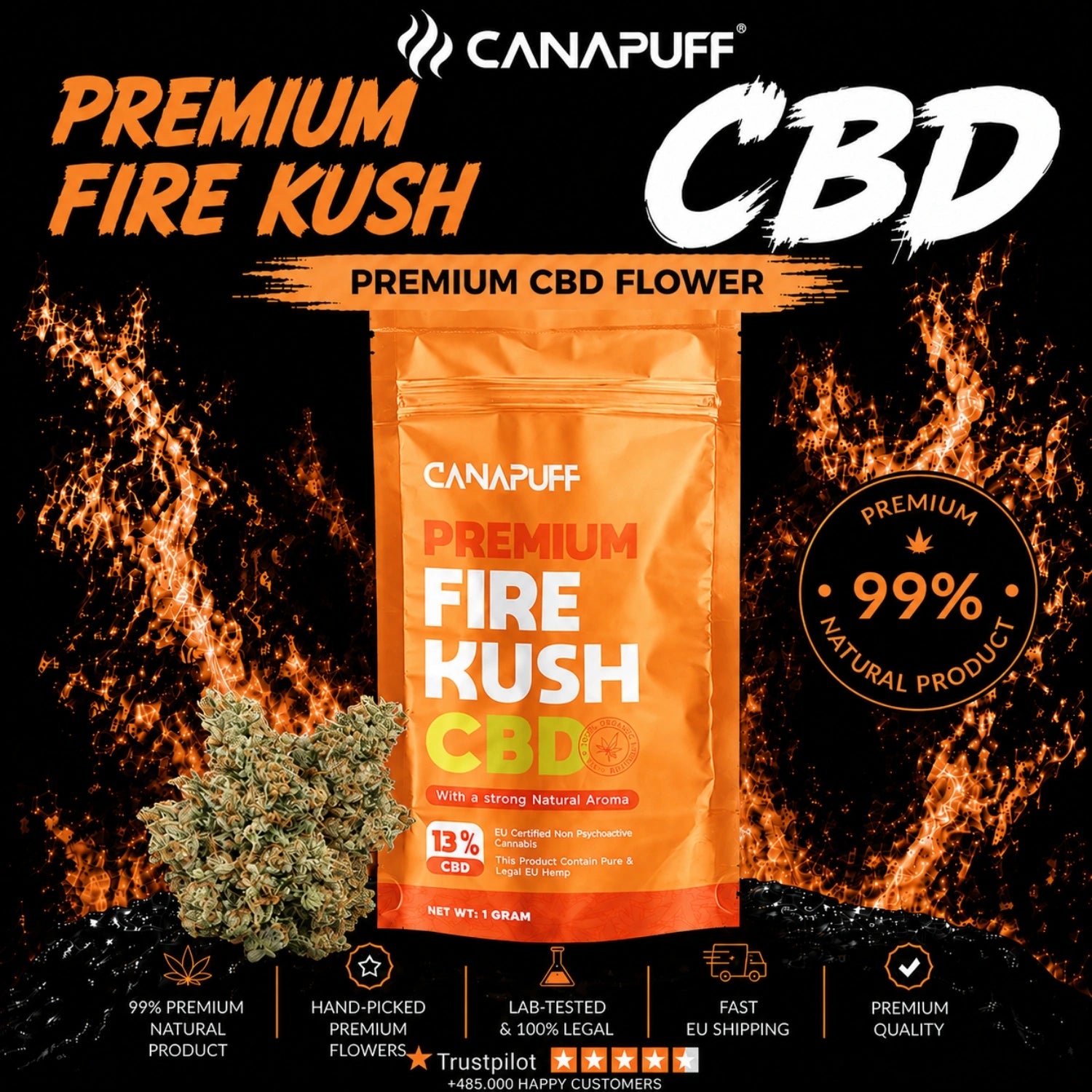 CBD Blüten Fire Kush 13%