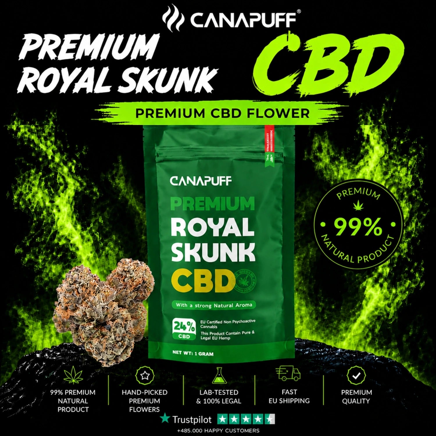 CBD Blüten Royal Skunk 24%