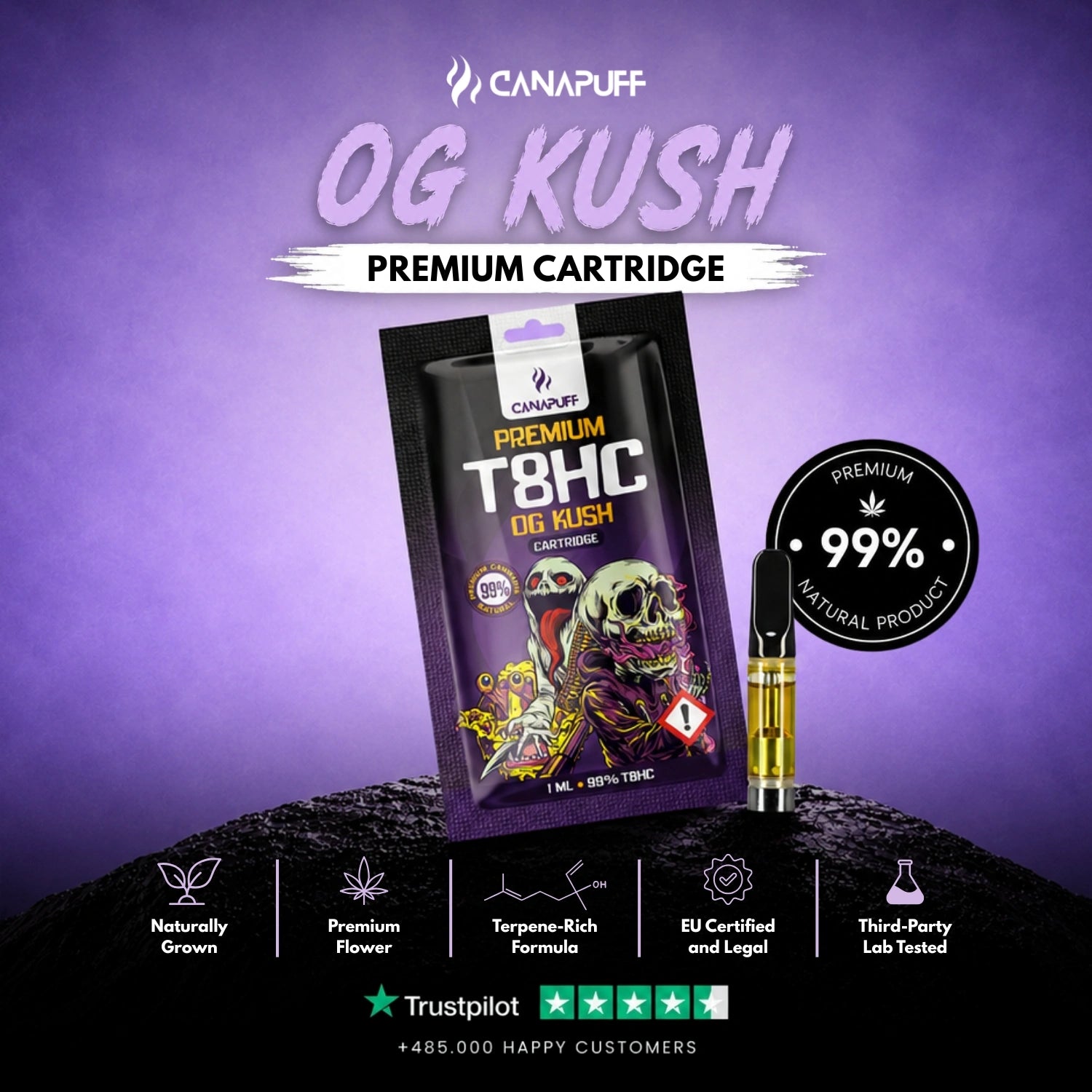 T8HC Kartusche OG Kush 99%